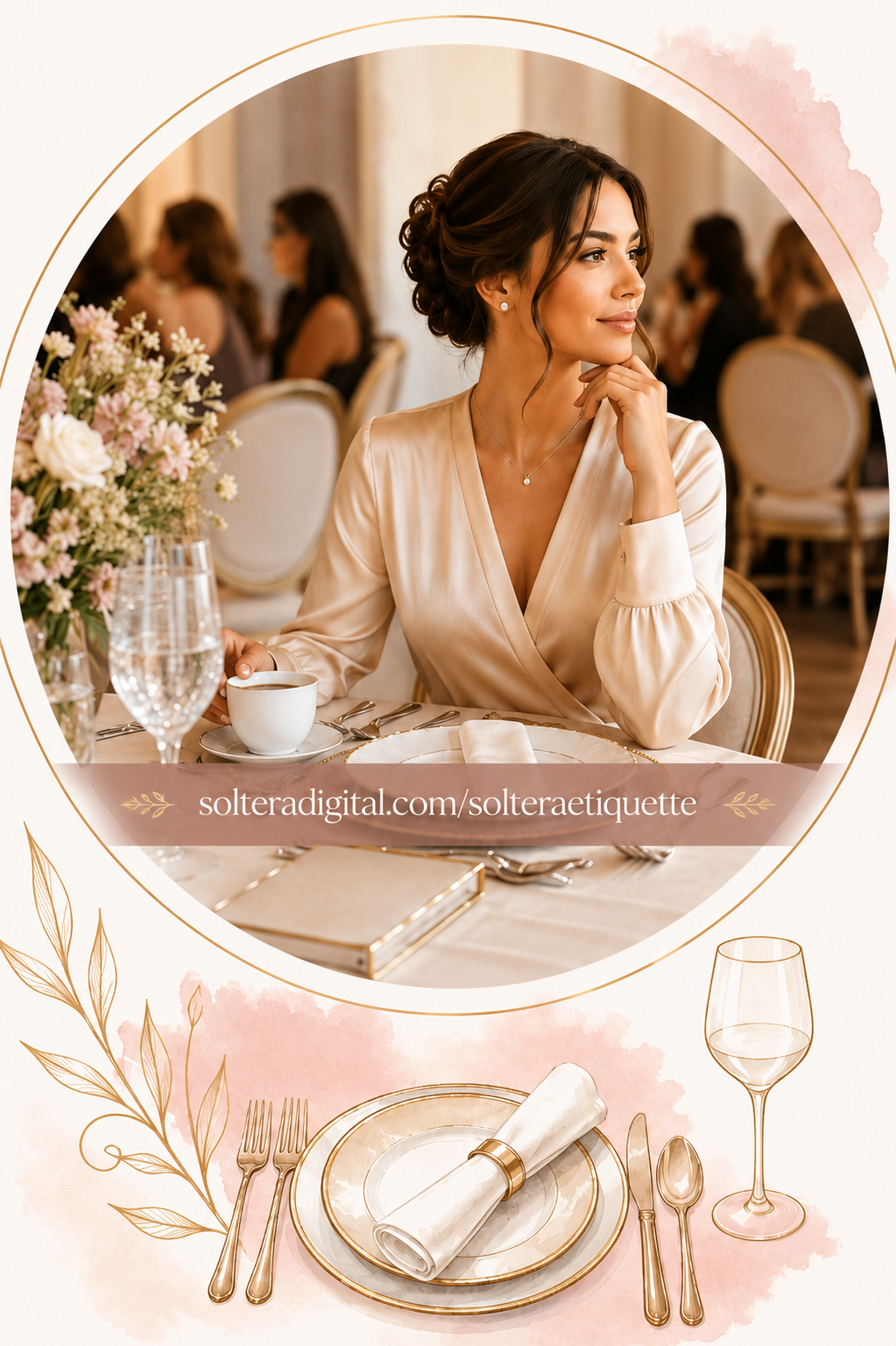 Etiqueta en la mesa para SOLTERAS: cómo desenvolverte con elegancia cuando asistes sola a un evento